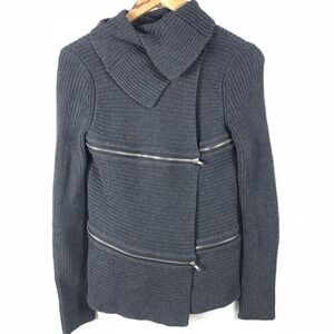 Rock & Republic Charcoal Knitted ZipDetail Sweater